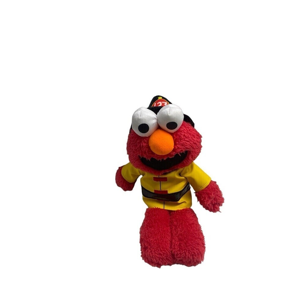 GUND Sesame Street Firefighter Elmo Muppet Plush Red/Yellow Stuffed Animal 13โ